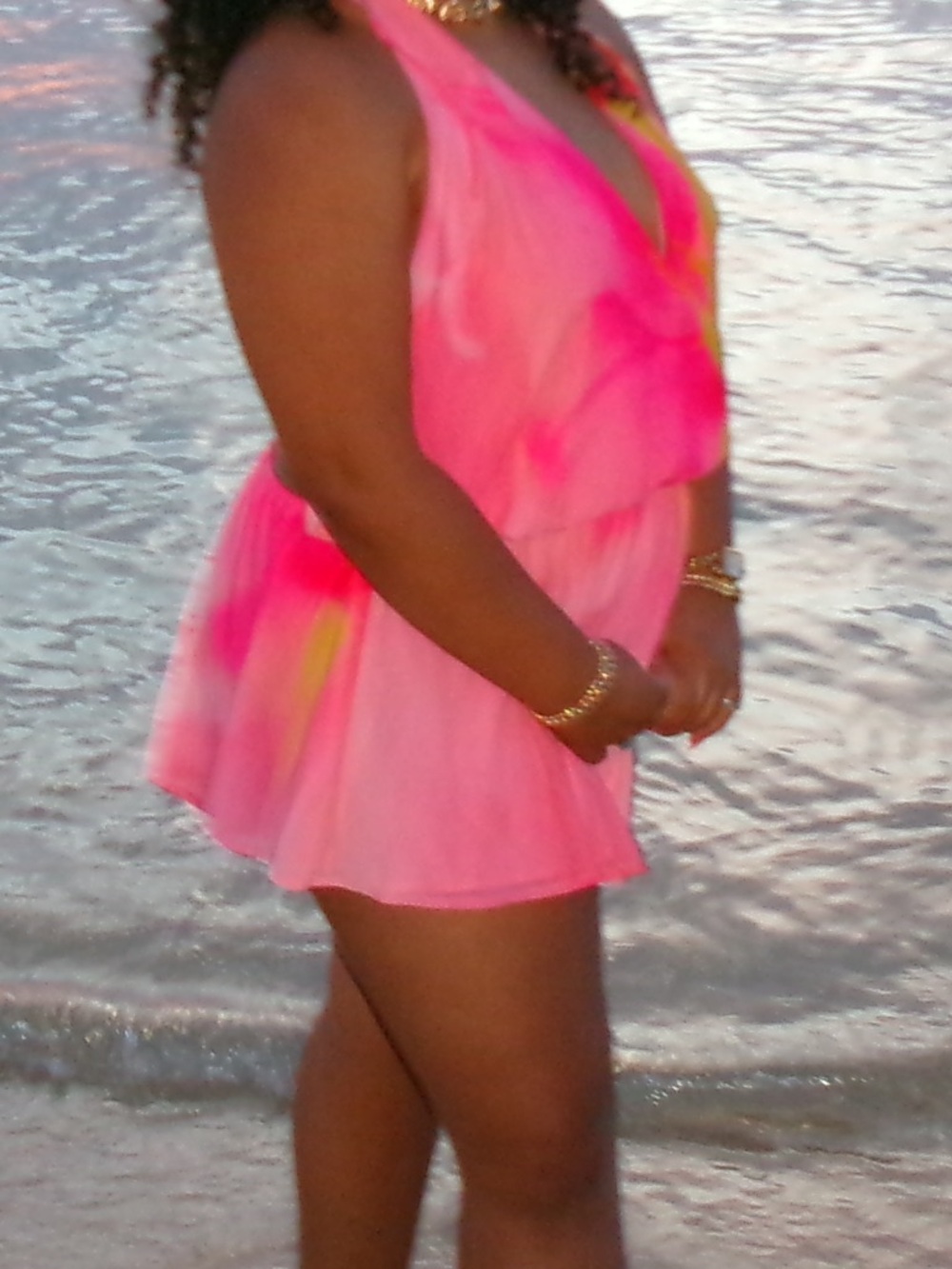Backless Halter Mini Dress in Vibrant Pink